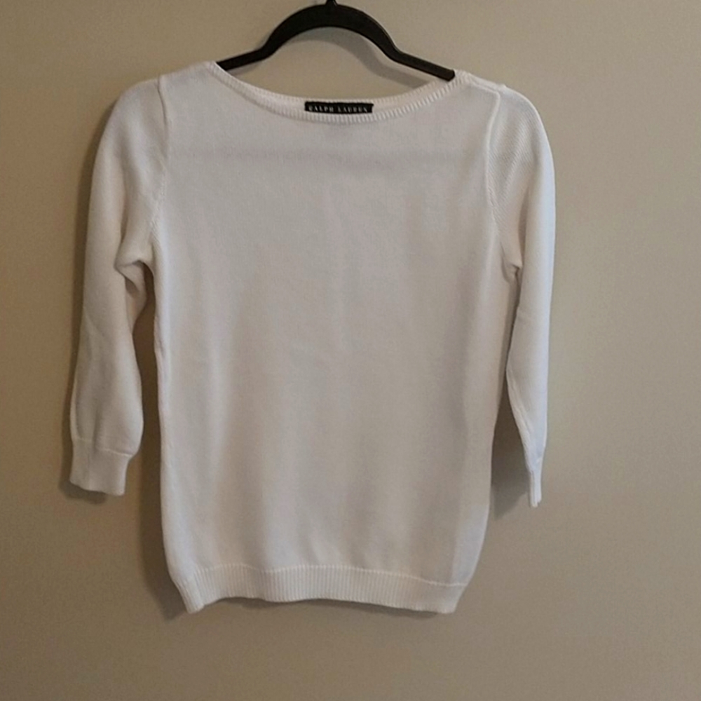 Ralph Lauren White boatneck sweater small